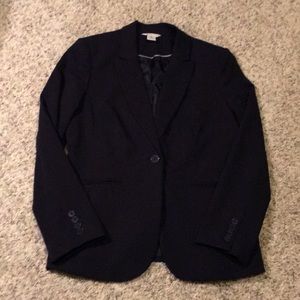 Liz Claiborne Classic Notched Collar Blazer Navy